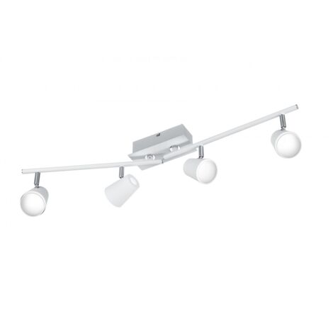 Plafoniera Bracci con 4 Faretti Spot Orientabili Narcos Bianco Trio Lighting