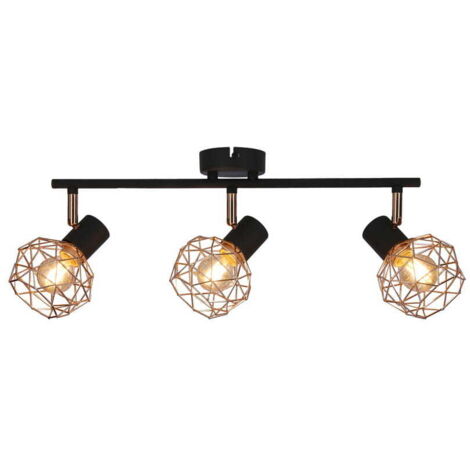 Plafoniera Candellux Acrobat in metallo rame/nera 3xE14