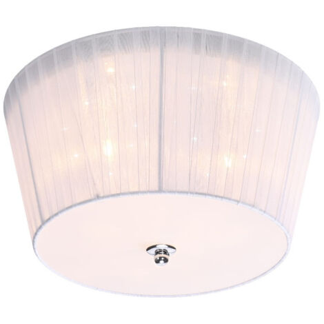 Plafoniera Candellux Camea bianca Ø34,5cm LED 3x tessuto