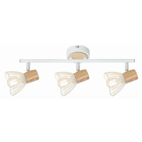 Plafoniera Candellux Chile 3 luci E14 bianco legno