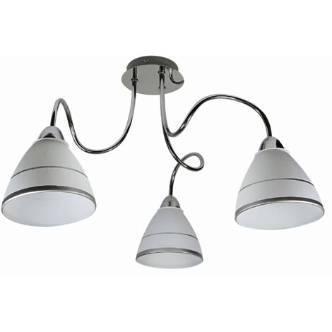 Plafoniera Candellux ELF 3 luci E14 cromo/bianco 57cm