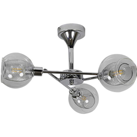 Plafoniera Candellux OZZO cromata 3xE14 vetro trasparente