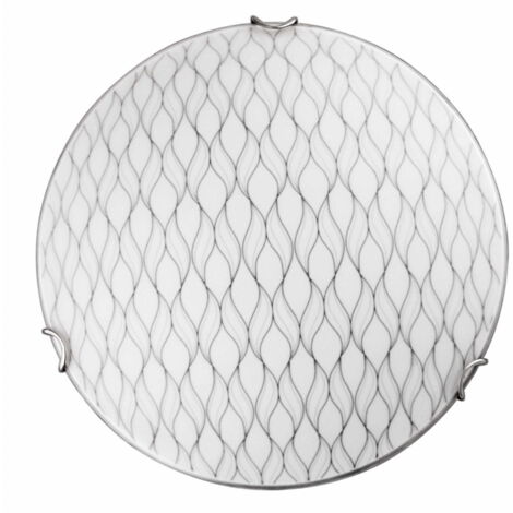 Plafoniera Candellux River 30cm vetro bianco cromo E27