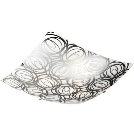 Plafoniera Candellux Silk 10-13064 quadrata vetro nero/cromo E27