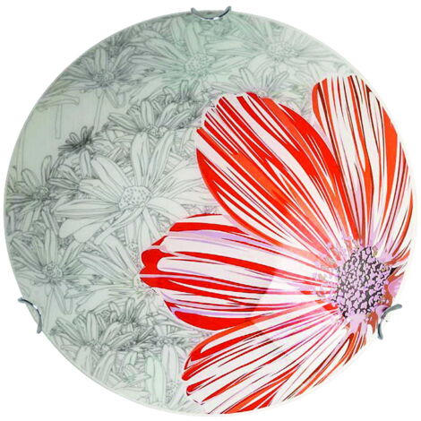 Plafoniera Candellux Spring 30cm cromata rossa E27