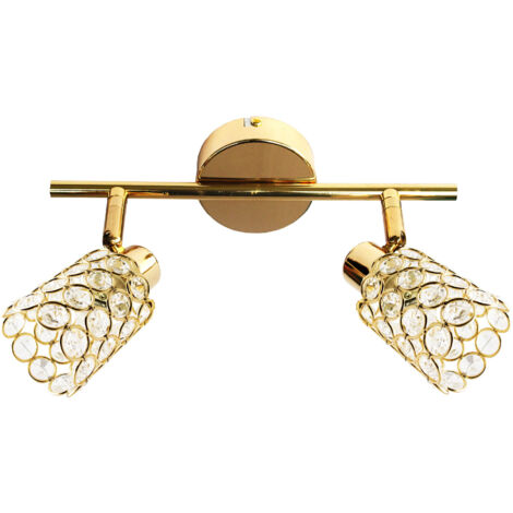 Plafoniera Candellux York 92-70104 ottone 2xG9 con cristalli