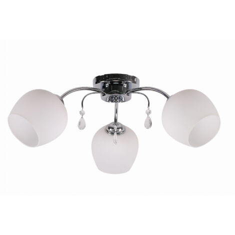 Plafoniera Candellux Zachera 3 luci E27 cromo/bianco