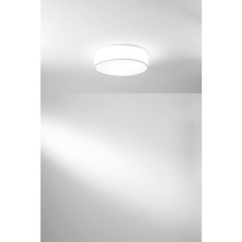 Image of Luce Ambiente E Design - Plafoniera capital in metallo e tessuto bianco 57 cm. - Bianco
