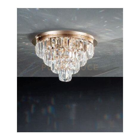 PLAFONIERA CASTLE 12 LUCI ATTACCO G9 MEDIA ORO D.60CM