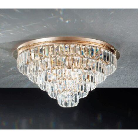 PLAFONIERA CASTLE 16 LUCI ATTACCO G9 GRANDE ORO D.80CM