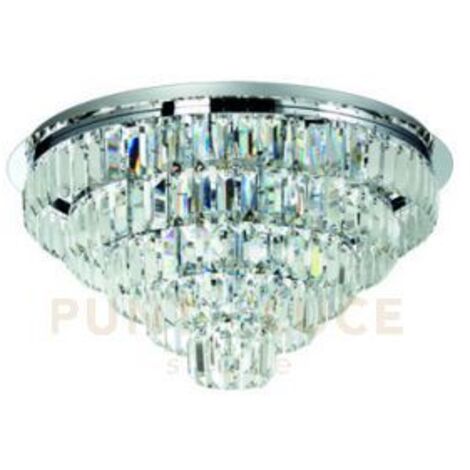 PLAFONIERA CASTLE 9 LUCI ATTACCO G9 PICCOLA SILVER D.40CM