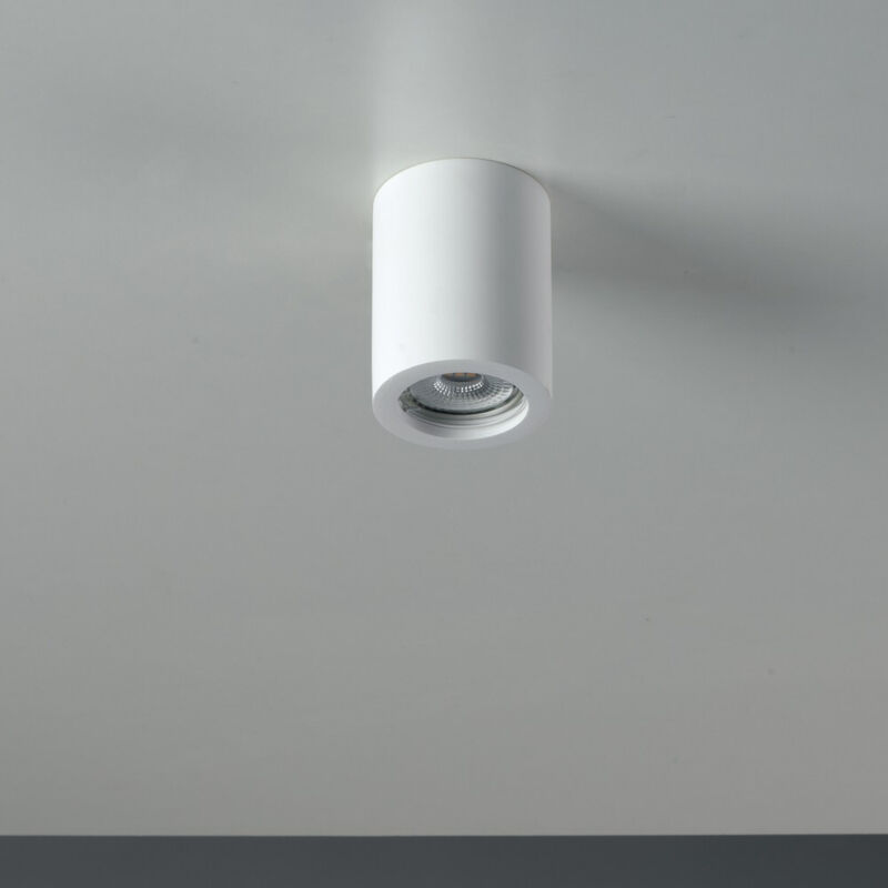 Plafoniera Space Rotonda In Gesso Bianco Verniciabile