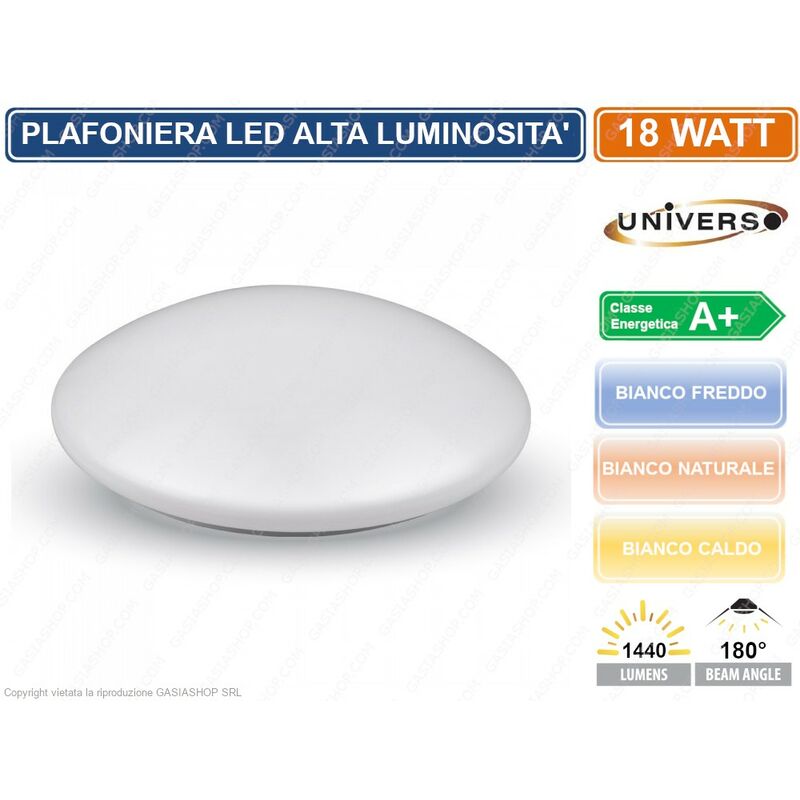 Image of Plafoniera circolare a led 18W 1440 lumen montaggio a soffitto 3000K 4000K 6500K - Colore Luce: Bianco Caldo