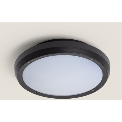 Plafoniera Circolare da Soffitto per Esterni Curio Nero IP65 Ø300 mm  Nero