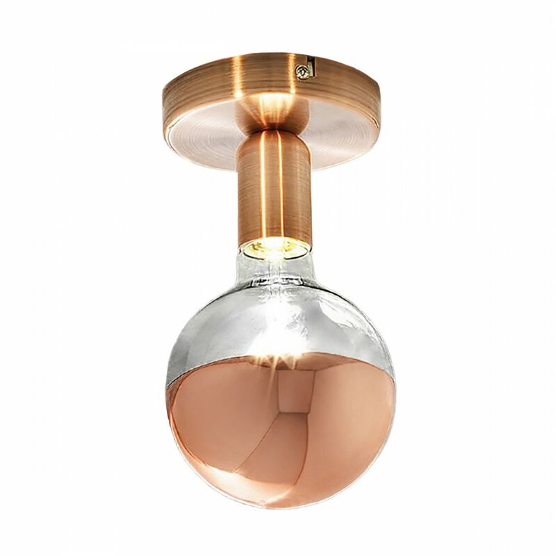 Image of Plafoniera classica gea luce point e27 led lampada soffitto parete, finitura metallo rame - Rame