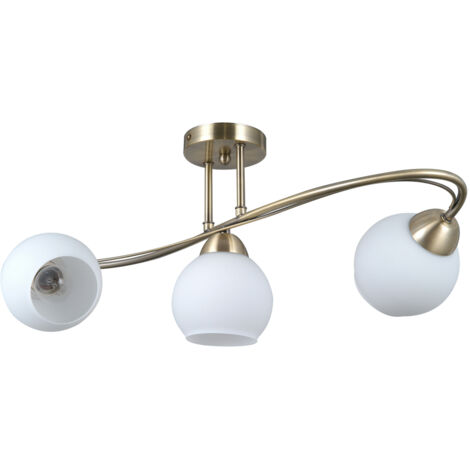 Plafoniera classica ottone antico bianco 3xE27 Italux