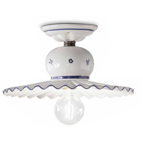 Plafoniera Classica Roma Metallo E Ceramica Nero Sfumato Rame 1 Luce E27