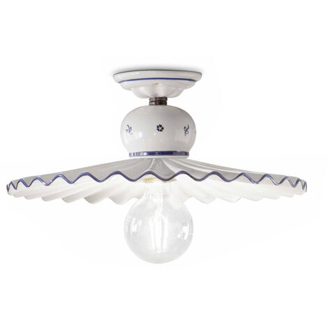 Plafoniera Classica Roma Metallo E Ceramica Nero Sfumato Rame 41Cm 1 Luce E27