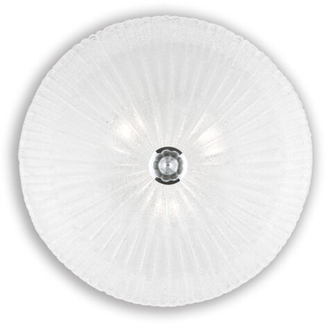 Plafoniera Classica Shell Vetro Trasparente 3 Luci E27