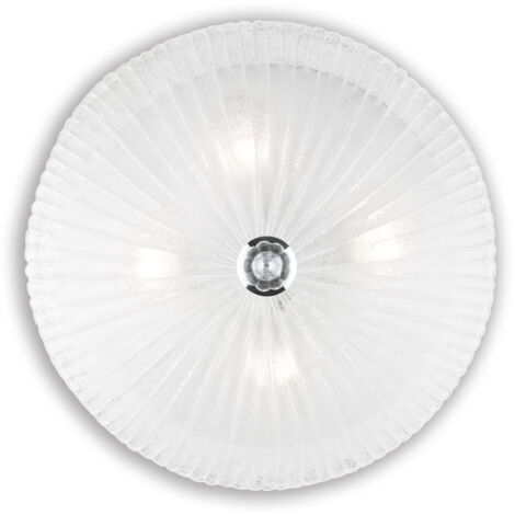 Plafoniera Classica Shell Vetro Trasparente 4 Luci E27