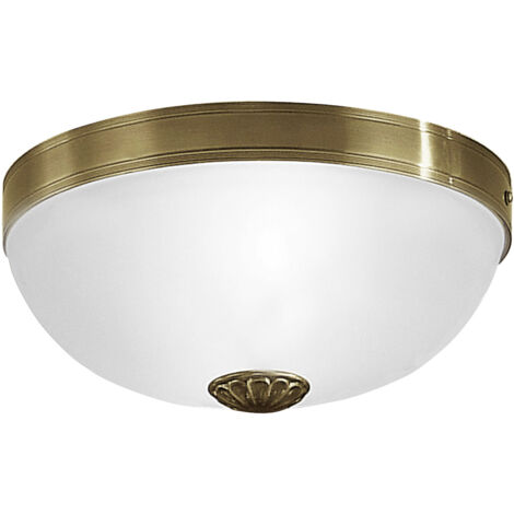 Plafoniera Classico Imperial Metallo Ottone Brunito 2 Luci E27