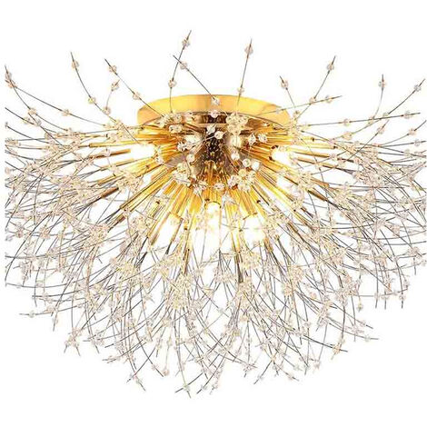Plafoniera con cristalli in acrilico contemporaneo attacco g9 lampada da soffitto fuochi d’artificio oro