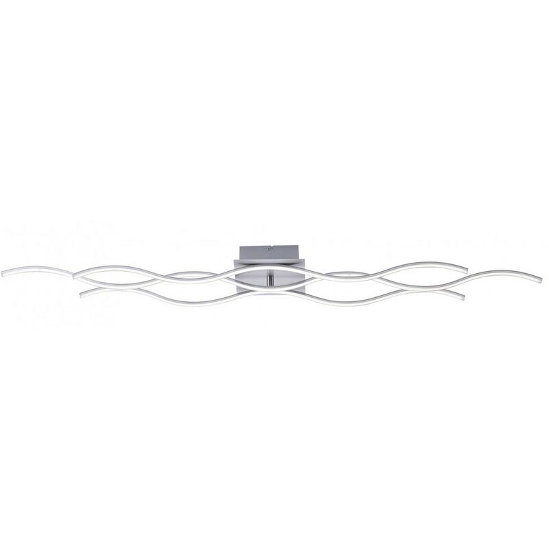 Image of Etc-shop - Lampada da soffitto con design a onde Plafoniera curva, acciaio argento, IP20, 1x scheda led 40 watt 3600 lumen bianco caldo, LxPxA