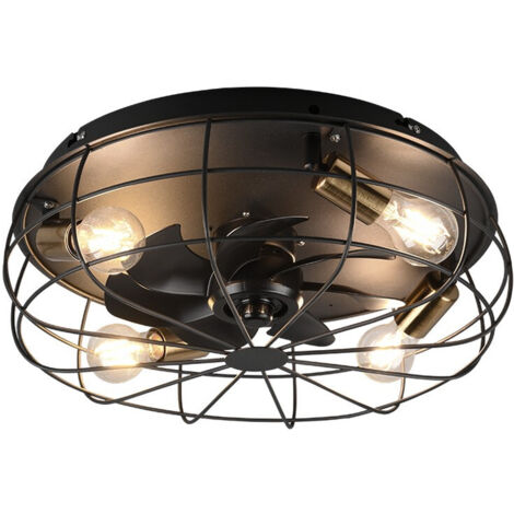 Plafoniera con ventilatore trondheim trio lighting r61095032-con telecomando