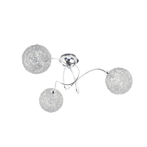 Plafoniera Contemp Willow Metallo Cromo Diffusore Alluminio 3 Luci G9