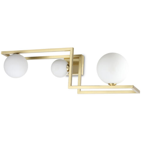 Plafoniera Contemporanea Angolo Metallo Ottone 3 Luci G9 3W 3000K Luce Calda