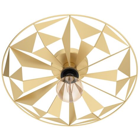 Plafoniera Contemporanea Castanuelo 1 Luce Acciaio Oro