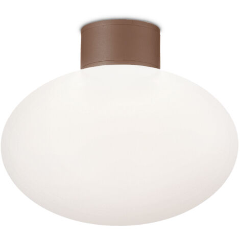 Plafoniera Contemporanea Clio Alluminio Coffee 1 Luce E27 42W Ip44