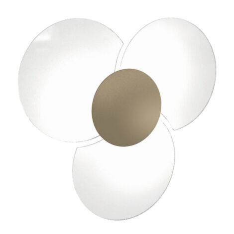 Plafoniera Contemporanea Clover Metallo Sabbia Vetro Bianco 6 Luci E27