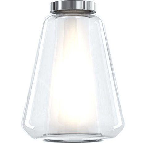 Plafoniera Contemporanea Double Skin Gamma Metallo Cromo Vetro Trasp. 1 Luce E27