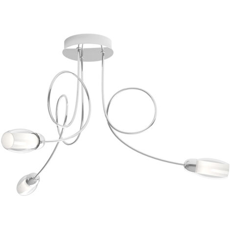 Plafoniera Contemporanea Feeling Net Metallo Cromo Vetro Trasparente 3 Luci G9