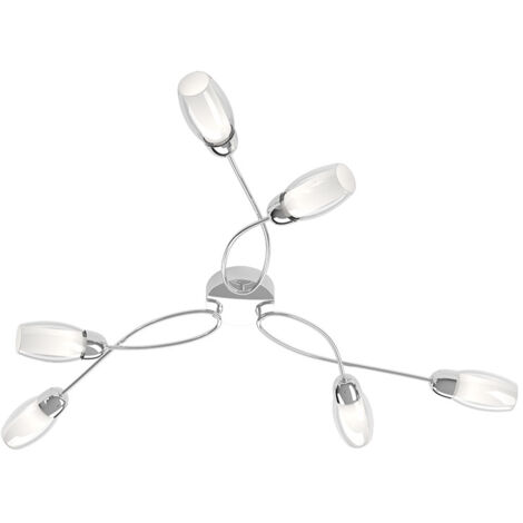 Plafoniera Contemporanea Feeling Net Metallo Cromo Vetro Trasparente 6 Luci G9