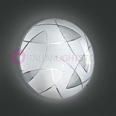 Plafoniera Contemporanea Fish Vetro Bianco 2 Luci E27 D40