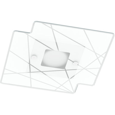 Plafoniera Contemporanea Focus Metallo Bianco Vetro 1 Luce Gx53