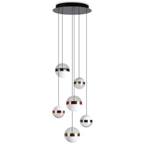 Plafoniera Contemporanea Galaxy Metallo Nero Led Integrato 58W 3000K Ip20