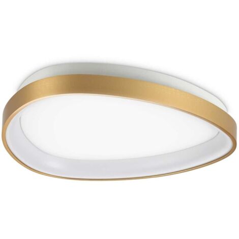 Plafoniera Contemporanea Gemini Metallo Ottone Led Integrato 27W 3000K Ip20