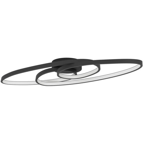 Plafoniera Contemporanea Gianella Alluminio Nero Luce Led Integrato 38W