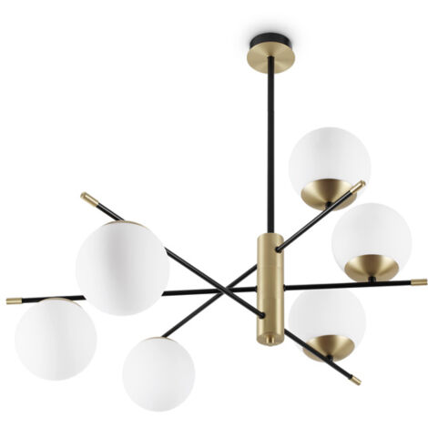 Plafoniera Contemporanea Gourmet Metallo Nero 6 Luci E14