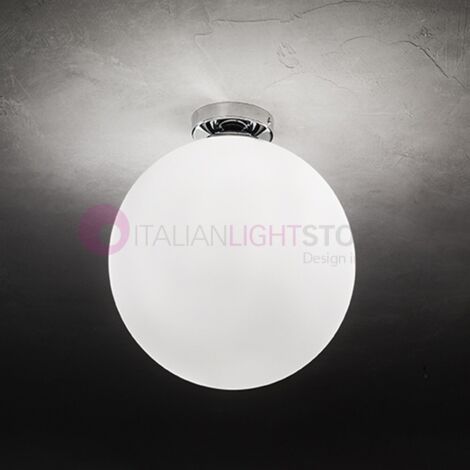Plafoniera Contemporanea Grape Metallo Vetro Bianco 1 Luce E27