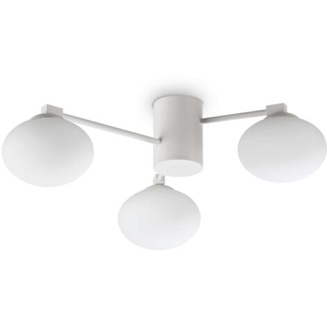 Plafoniera Contemporanea Hermes Metallo Bianco 3 Luci G9 28W 3000K Ip20