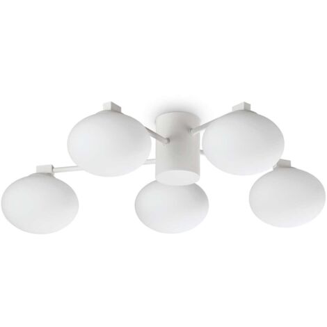 Plafoniera Contemporanea Hermes Metallo Bianco 5 Luci G9 28W 3000K Ip20