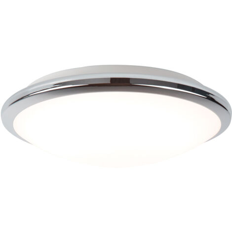 Plafoniera Contemporanea Knutsford Acciaio Cromo Vetro Bianco Led 14W 3500K