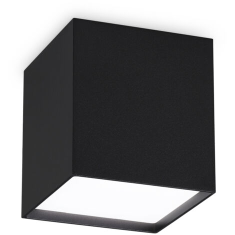 Plafoniera Contemporanea Kubiko Alluminio Nero Led Integrato 10W 3000K Ip20