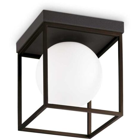 Plafoniera Contemporanea Lingotto Metallo Nero 1 Luce E14 28W Ip20