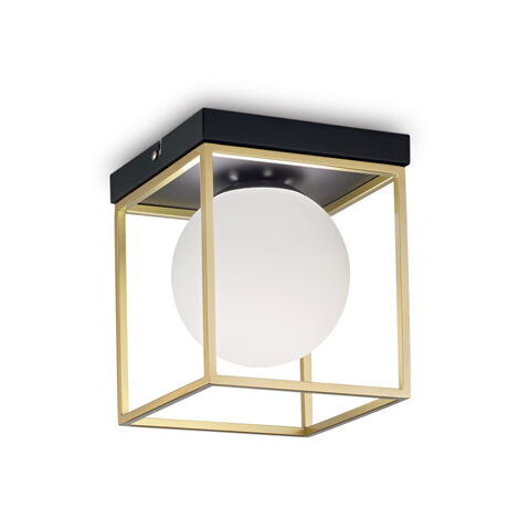 Plafoniera Contemporanea Lingotto Metallo Ottone 1 Luce E14