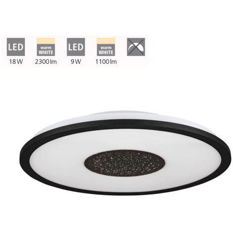 Plafoniera Contemporanea Marmorata Alluminio Nero Luce Led Integrato 18W